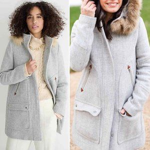 J. Crew Women's Italian Wool Chateau Parka Jacket Coat Heather Dusk Gray 00